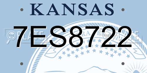 7ES8722 Kansas License Plate