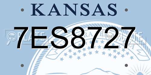 7ES8727 Kansas License Plate