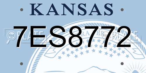 7ES8772 Kansas License Plate