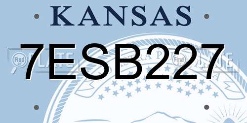 7ESB227 Kansas License Plate