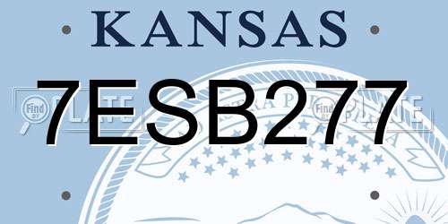 7ESB277 Kansas License Plate