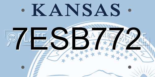 7ESB772 Kansas License Plate