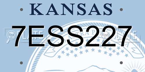 7ESS227 Kansas License Plate