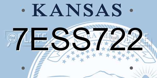 7ESS722 Kansas License Plate