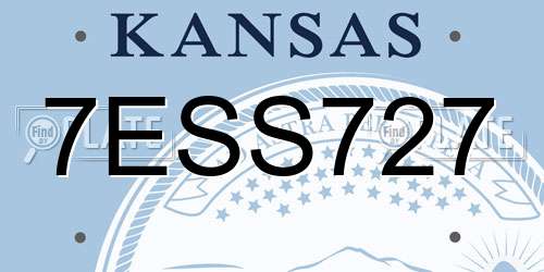 7ESS727 Kansas License Plate