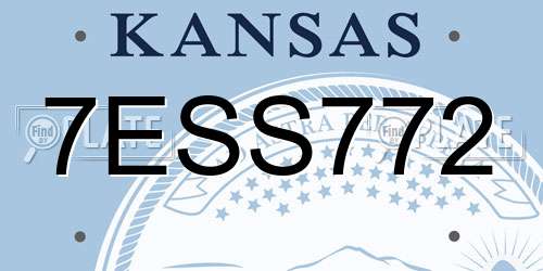 7ESS772 Kansas License Plate
