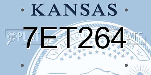 7ET264 Kansas License Plate