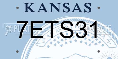 7ETS31 Kansas License Plate