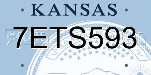 7ETS593 Kansas License Plate