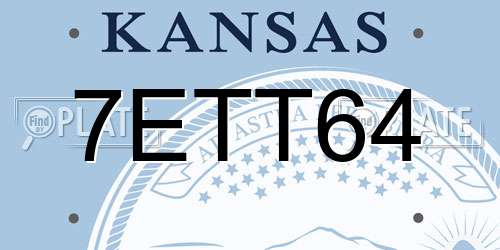 7ETT64 Kansas License Plate