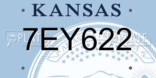 7EY622 Kansas License Plate