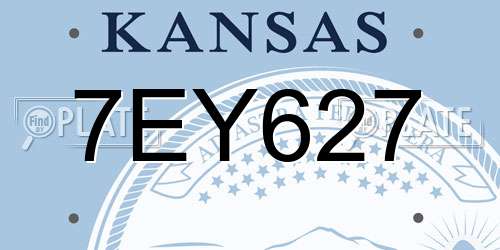 7EY627 Kansas License Plate