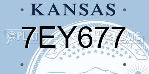 7EY677 Kansas License Plate