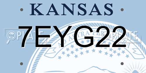 7EYG22 Kansas License Plate