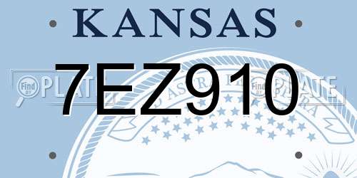 7EZ910 Kansas License Plate