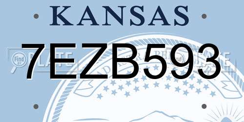7EZB593 Kansas License Plate