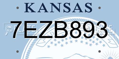 7EZB893 Kansas License Plate