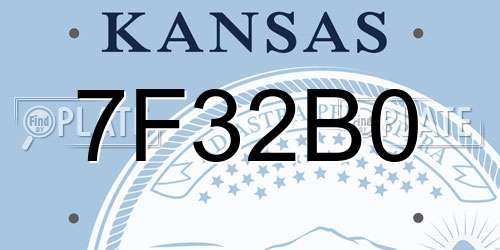 7F32B0 Kansas License Plate
