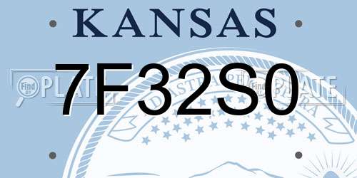 7F32S0 Kansas License Plate