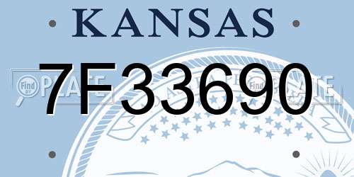 7F33690 Kansas License Plate