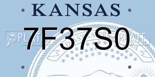 7F37S0 Kansas License Plate