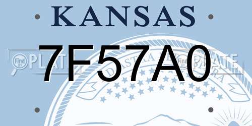 7F57A0 Kansas License Plate