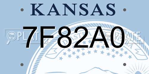 7F82A0 Kansas License Plate