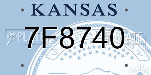 7F8740 Kansas License Plate