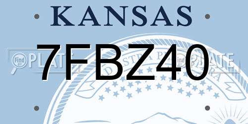 7FBZ40 Kansas License Plate