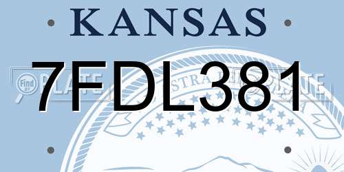 7FDL381 Kansas License Plate