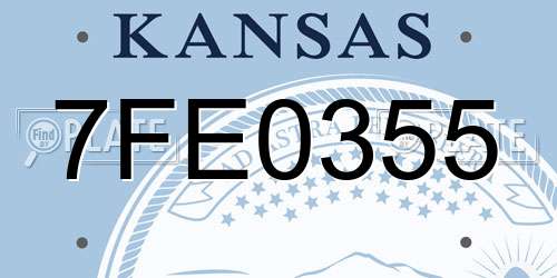 7FE0355 Kansas License Plate