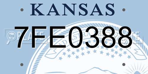 7FE0388 Kansas License Plate