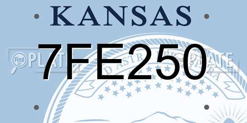 7FE250 Kansas License Plate