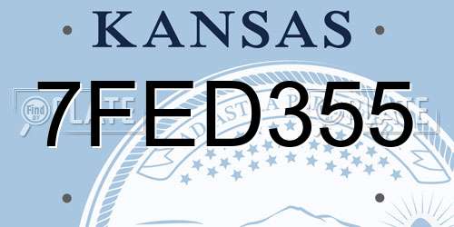 7FED355 Kansas License Plate