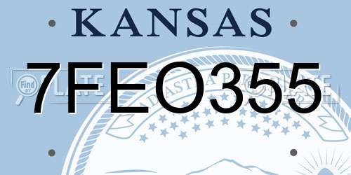 7FEO355 Kansas License Plate