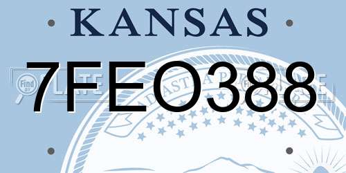 7FEO388 Kansas License Plate