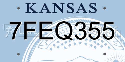 7FEQ355 Kansas License Plate