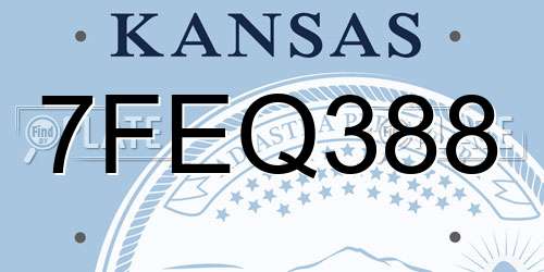 7FEQ388 Kansas License Plate