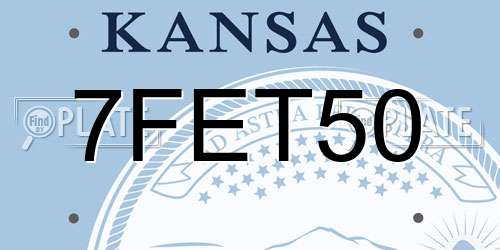 7FET50 Kansas License Plate