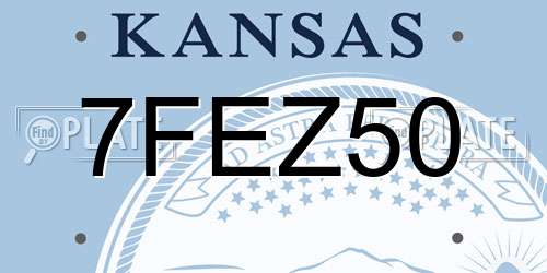 7FEZ50 Kansas License Plate