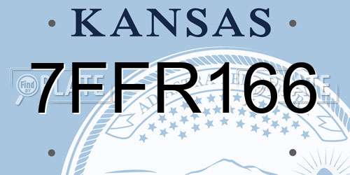 7FFR166 Kansas License Plate