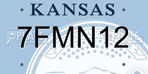 7FMN12 Kansas License Plate