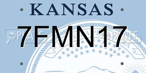 7FMN17 Kansas License Plate
