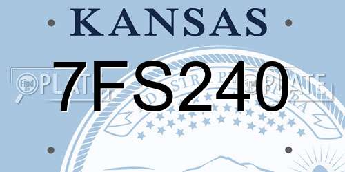 7FS240 Kansas License Plate