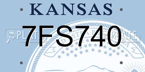 7FS740 Kansas License Plate