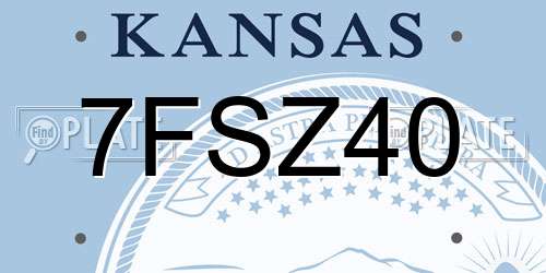 7FSZ40 Kansas License Plate