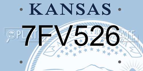 7FV526 Kansas License Plate