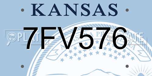 7FV576 Kansas License Plate
