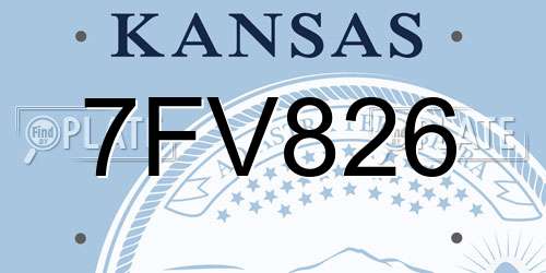 7FV826 Kansas License Plate