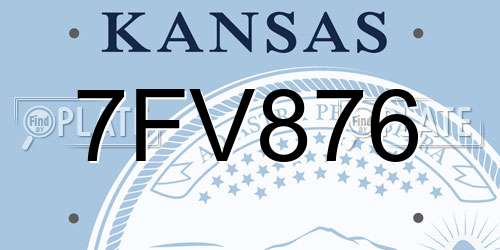 7FV876 Kansas License Plate